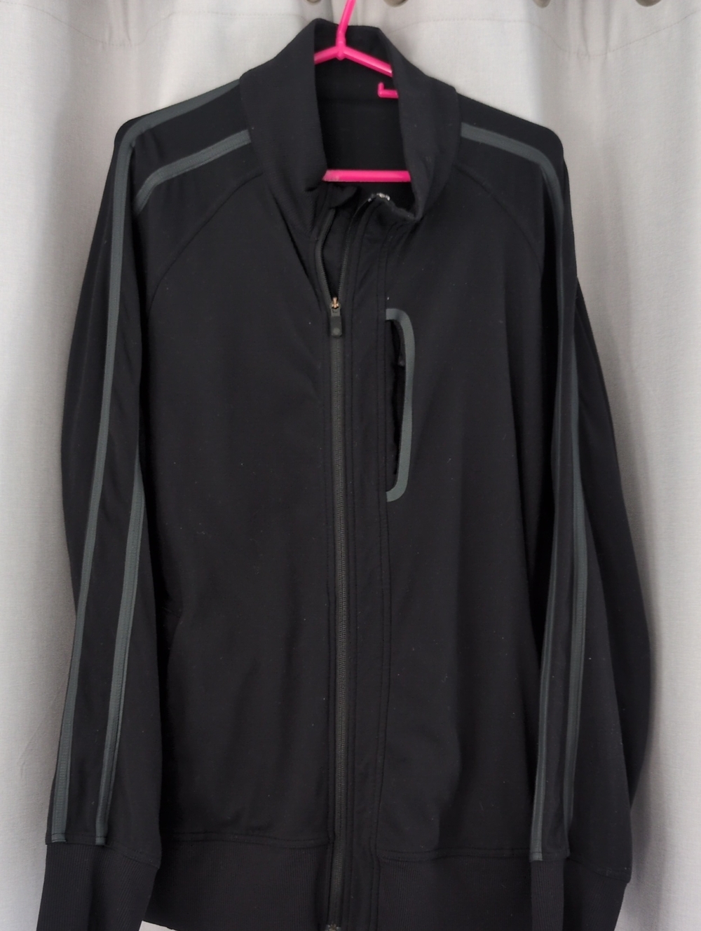 lululemon athletica Black Performance Zip Jacket with Gray Trim